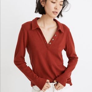 Madewell Plush Ribbed Polo Shirt